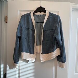 Denim and Knit Cardigan